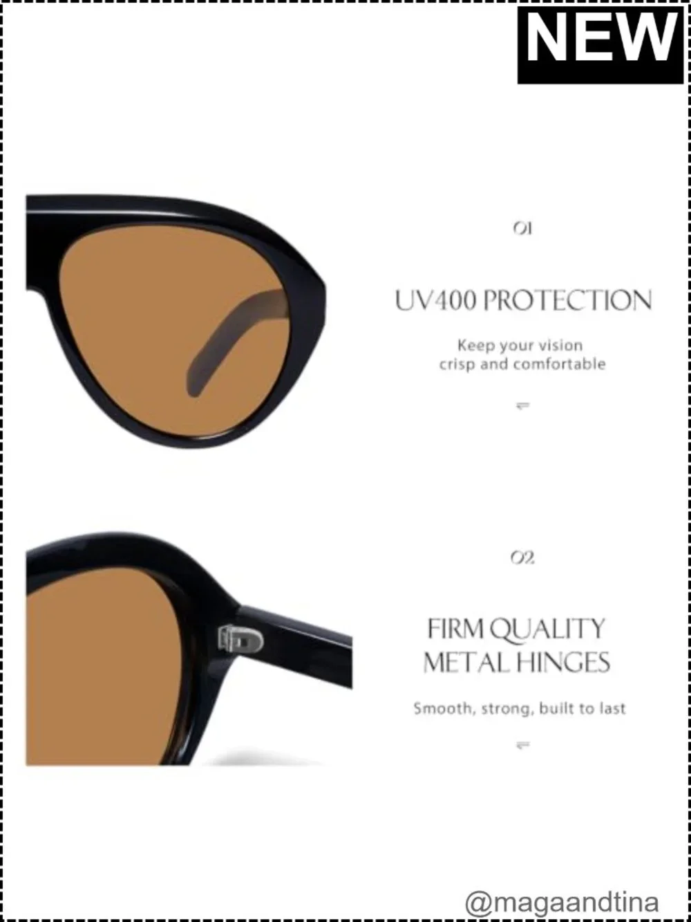 Oversized Aviator Sunglasses with UV400 Protection